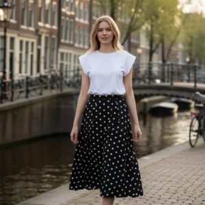 POLKA DOTS ROK ZWART