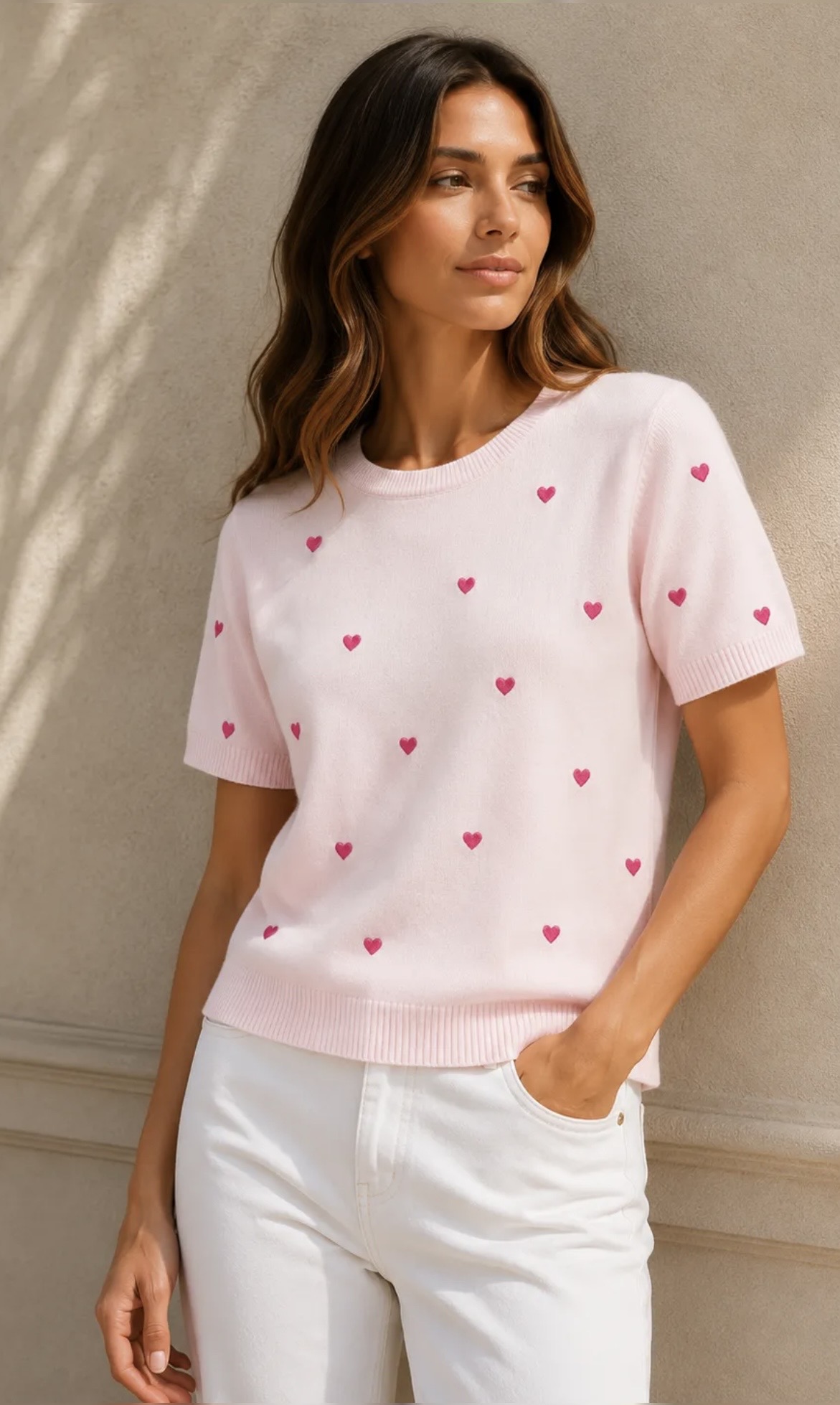 ROZE HARTEN TRUI