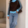 STREEP VEST BRUIN - BLAUW - Afbeelding 2