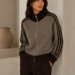 STREEP VEST BRUIN