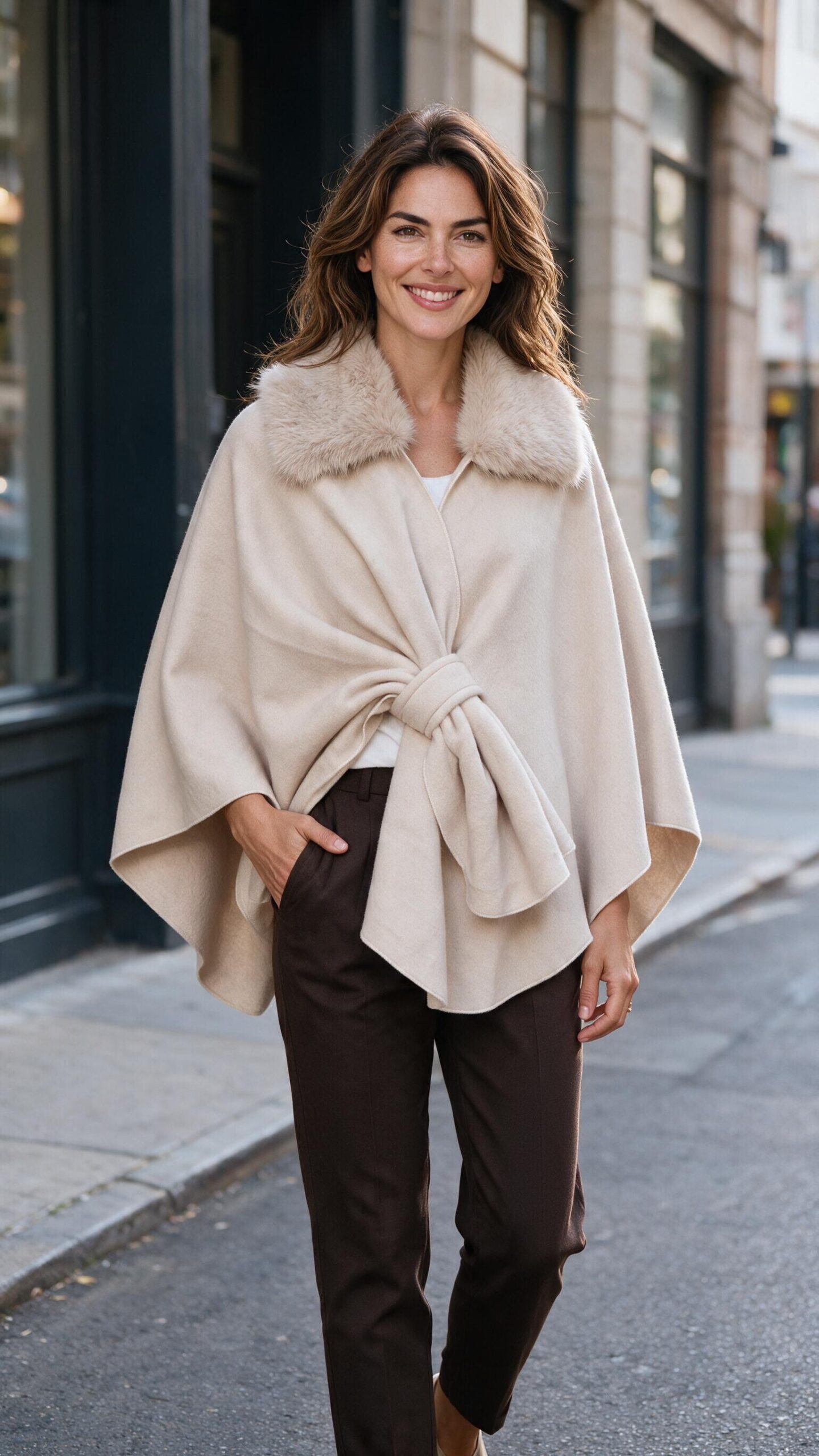 PONCHO BEIGE BOND