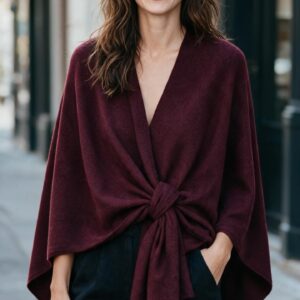 PONCHO BORDEAUXROOD